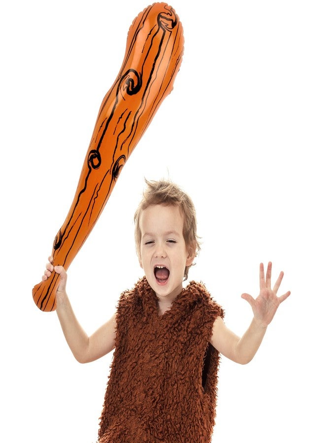 Fahacop 10 Pack 35 Inch Inflatable Caveman Stick Brown Inflatable Caveman Bat for Halloween Cosplay Caveman Themed Party Supplies - Image 3